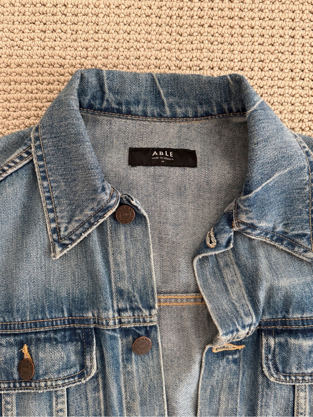 ABLE Bailey Denim Jacket Medium Wash Size M